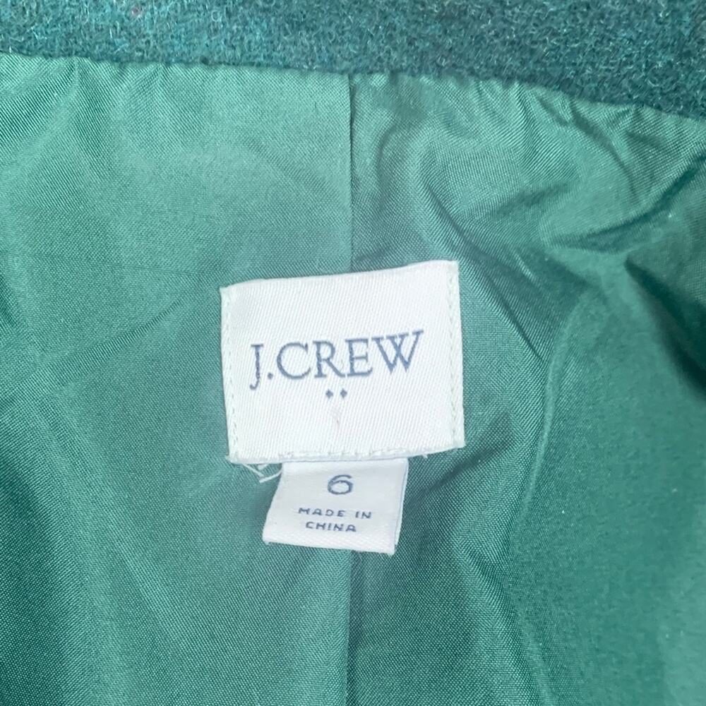 J crew size 6 small cocoon wool dark green Wool Blend Coat peacoat jacket - Picture 2 of 13